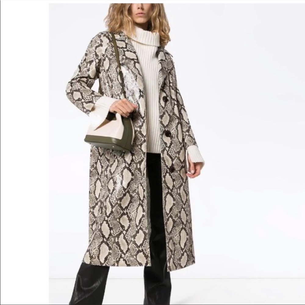 Stand Studio Mollie Snake Print Coat Sz 34